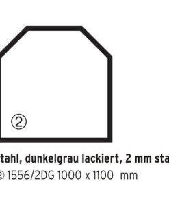 LUX Čelična osnovna ploča, šesterokutna 1x1,1 m, tamno siva