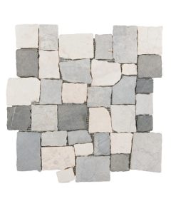 Mramorna mozaična podloga Murcino krem-sivo-crna 30 cm x 30 cm