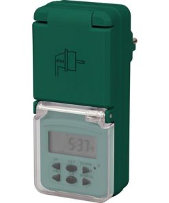 LUX digitalna vremenska utičnica  / timer IP 44 zelena