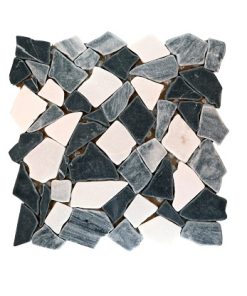 Marquina mramorni mozaik na mreži, siva,crna, bijela, 30 x 30 cm