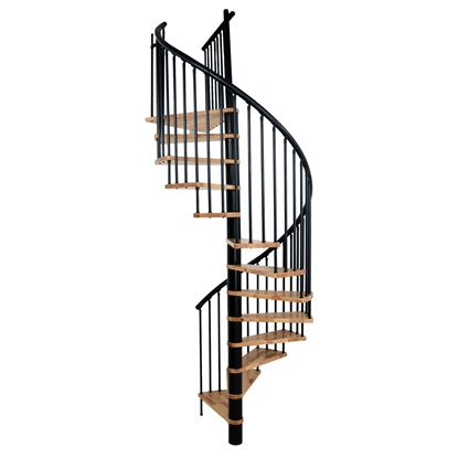 Minka Spiral Effect black 140 spiralne stepenice sa bukovim gazištem do 305 cm